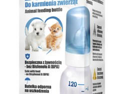 Butelka do karmienia zwierząt. Dwa smoczki.