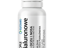 Kwas hialuronowy (oko)– zapewnia ochronę oka przed podrażnieniami, wysychaniem oraz jest istotnym czynnikiem wpływającym na długotrwałe nawilżenie powierzchni oka. Dzięki zawartości kwasu hialuronowego preparat wspomaga tworzenie filmu łzowego, stabilizuje środowisko rogówki i wspiera jej regenerację. Kwas hialuronowy (nos)- wiążąc wodę tworzy ochronną warstwę na śluzówce. Chroni przed wysuszaniem śluzówki spowodowanym przez ogrzewanie czy suche powietrze. Wspomaga gojenie i przywraca naturalne nawilżenie.